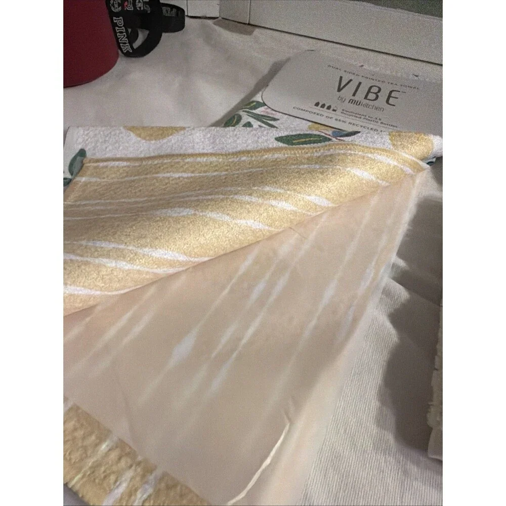 Vibe By  Mukitchen Apron Tea Towel & Dis Cloths Recycled Materials New Lemons